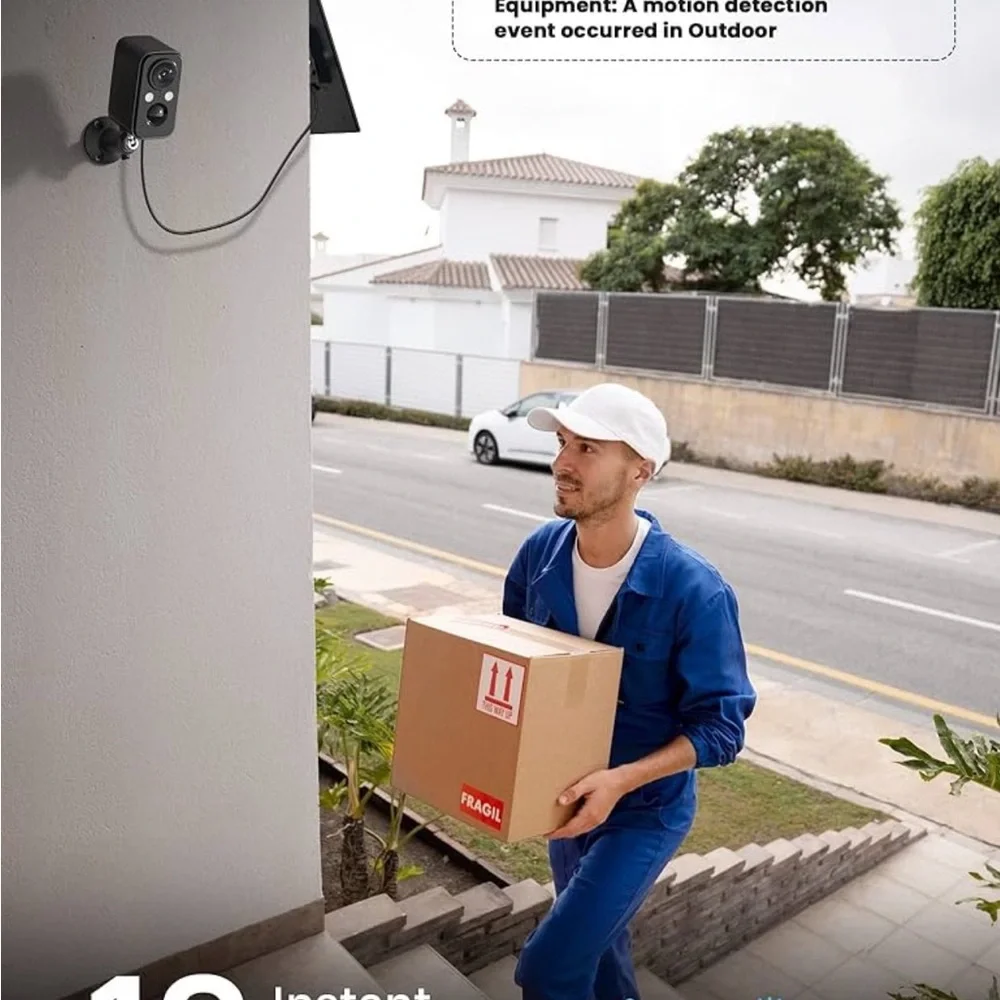 Black Security Camera with Night Vision
